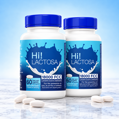 Hi! Lactosa™ Extra Strength Lactose Intolerance Enzyme Pill (18,000 FCC)