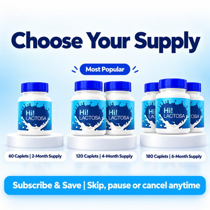 Hi! Lactosa™ Extra Strength Lactose Intolerance Enzyme Pill (18,000 FCC)
